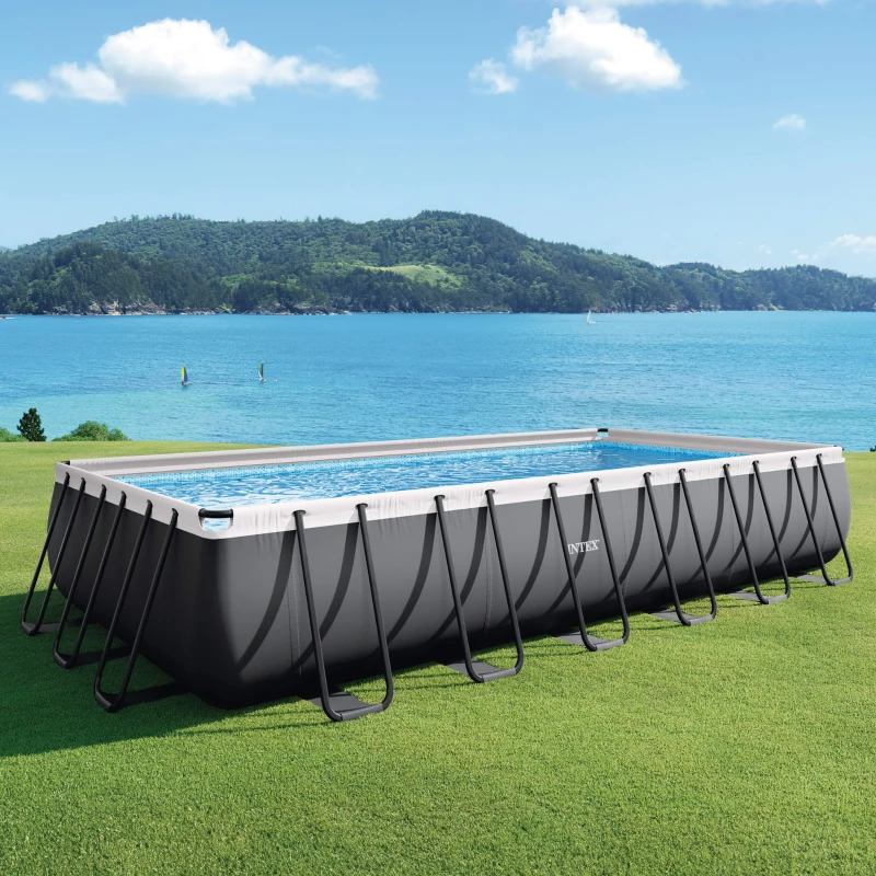 Piscina Desmontable Ultra XTR Frame INTEX Pack Deluxe, 732x366x132 Cm, Gris Oscuro