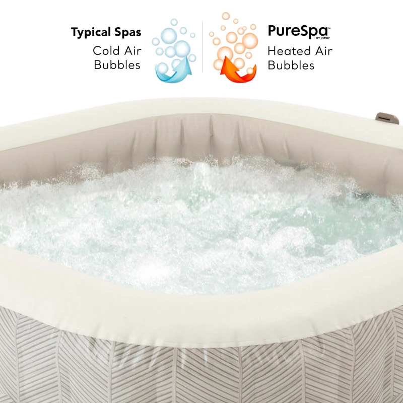 Spa Hinchable 4 Personas Chevron Deluxe, 175x175x71 Cm, Marrón