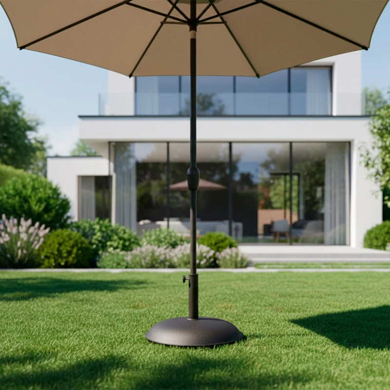 Base para Sombrilla Poliresina Rosca Ajustable 35/48 Mm, 45x45x33 Cm, Negro