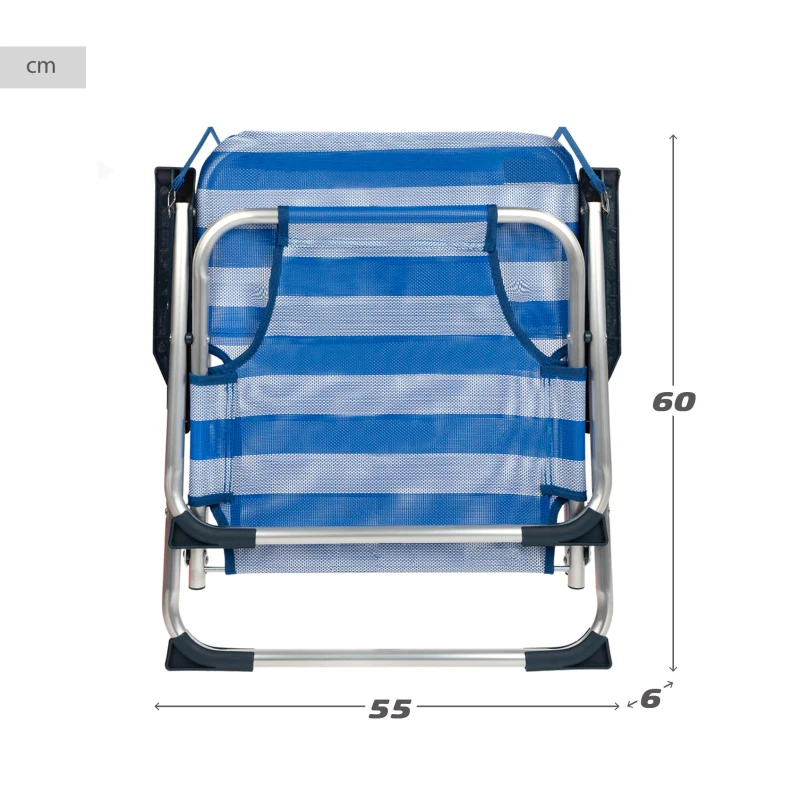 Silla Baja Plegable Fija Aktive con Asa, 44x40x72 Cm, Azul