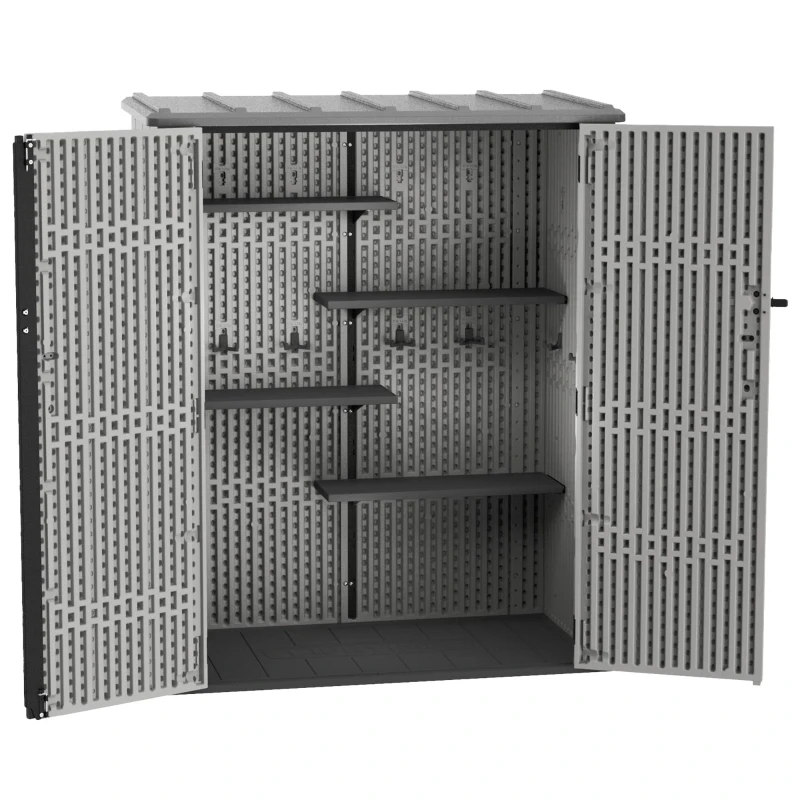 Armario Exterior Vertical Rough Cut™ de 1445 Litros, 143x74x174 Cm, Marrón