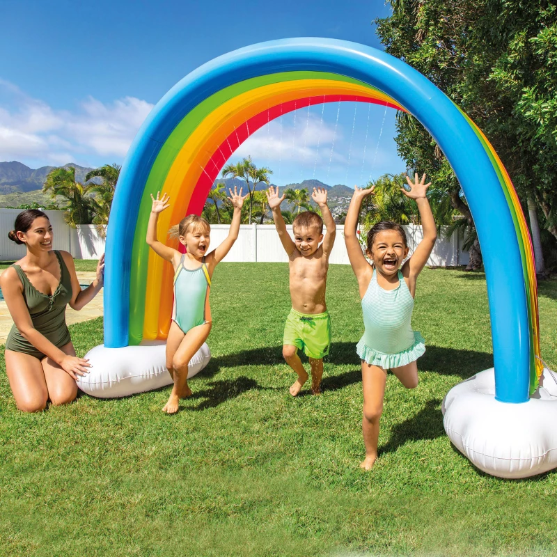 Arcoíris Hinchable con Aspersor de Agua, 300x109x180 Cm, Multicolor