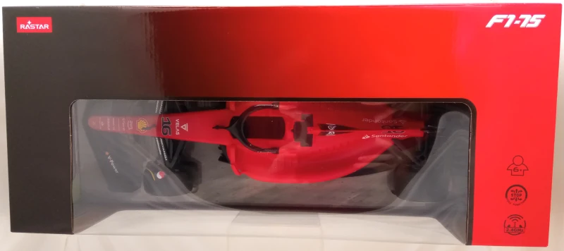 Coche Teledirigido Ferrari F1-75 Escala 1:12 con Licencia Oficial, 53x22,5x17 Cm, Rojo