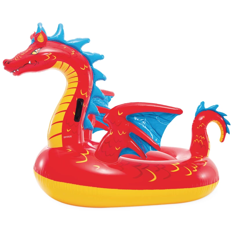 Flotador Hinchable Dragón Intex con Asas, 198x173 Cm, Multicolor