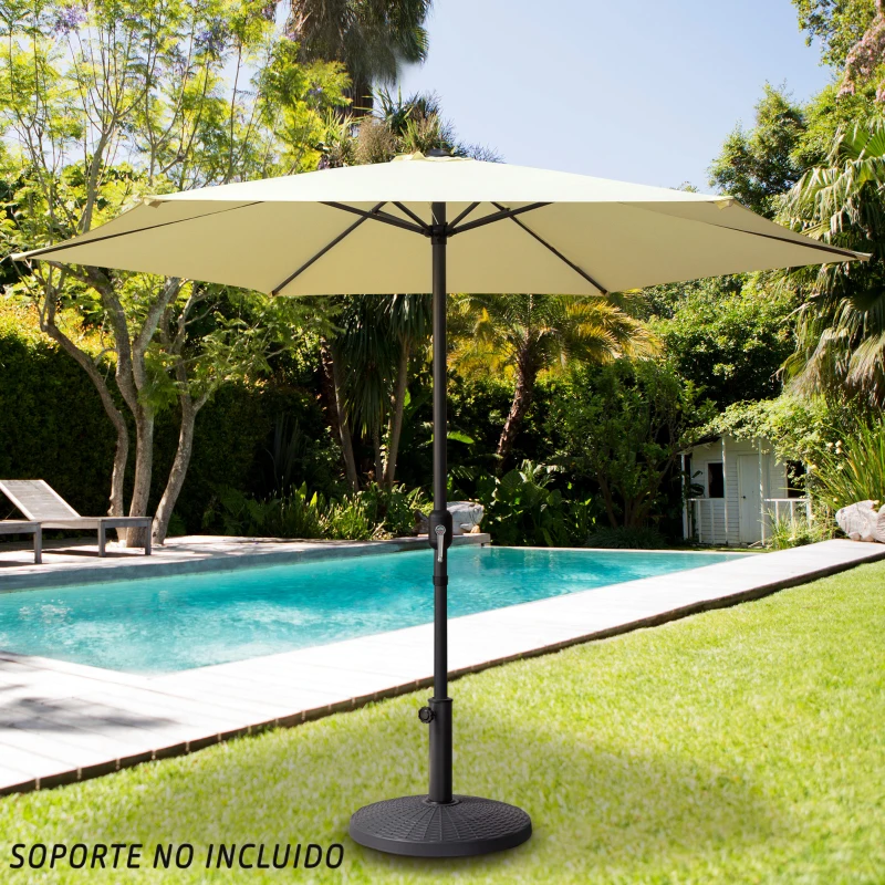 Sombrilla Hexagonal para Terraza Aktive, 250x240x3,4 Cm, Blanco