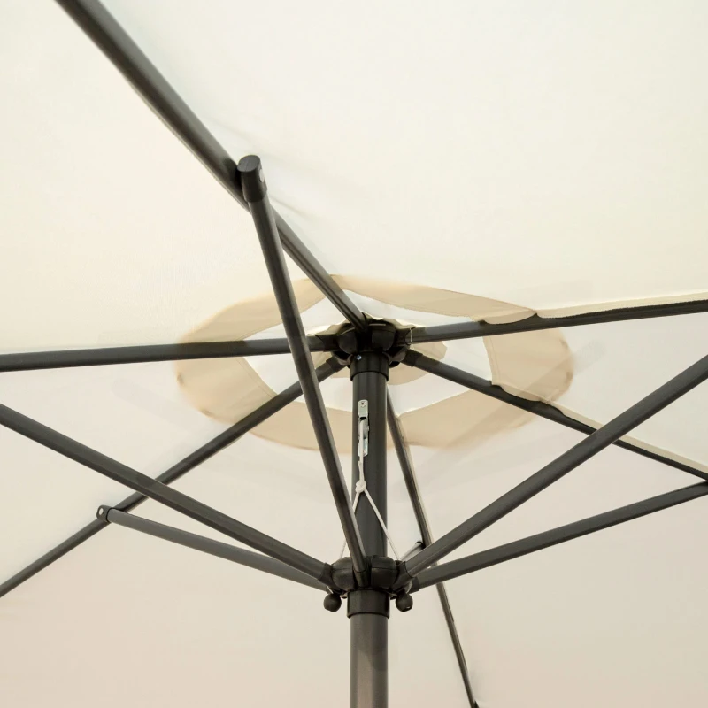 Parasol Hexagonal Mástil Aluminio Ø38 Mm, 270 Cm, Crema
