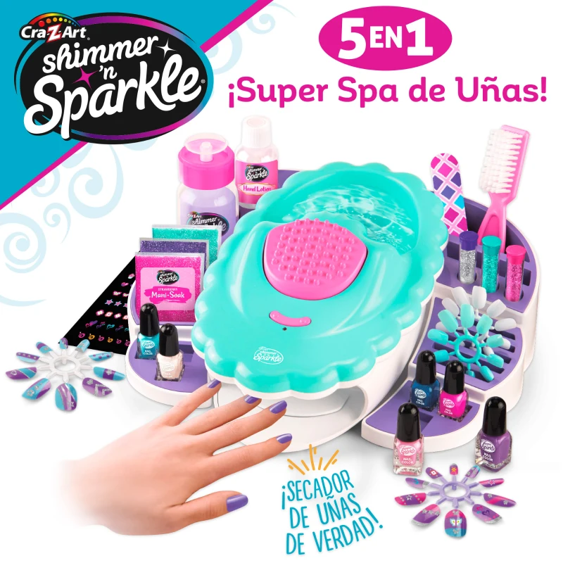 Spa de Uñas 5 en 1 Shimmer 'N Sparkle, 35,5x12,5x30 Cm, Multicolor