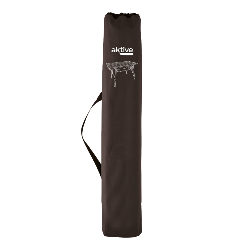 Mesa Plegable Camping Aktive Antideslizante y Ajustable, 19,5x14x93,5 Cm, Plata