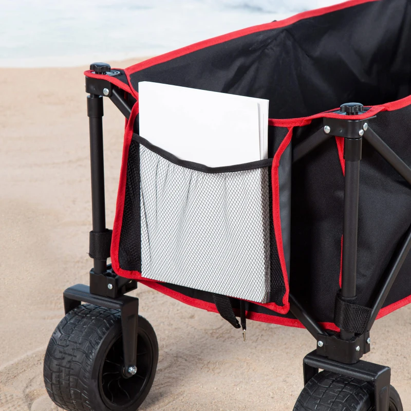 Carro Playa Aktive Plegable 2 en 1 con Mesa Desmontable, 35x27x75,5 Cm, Azul