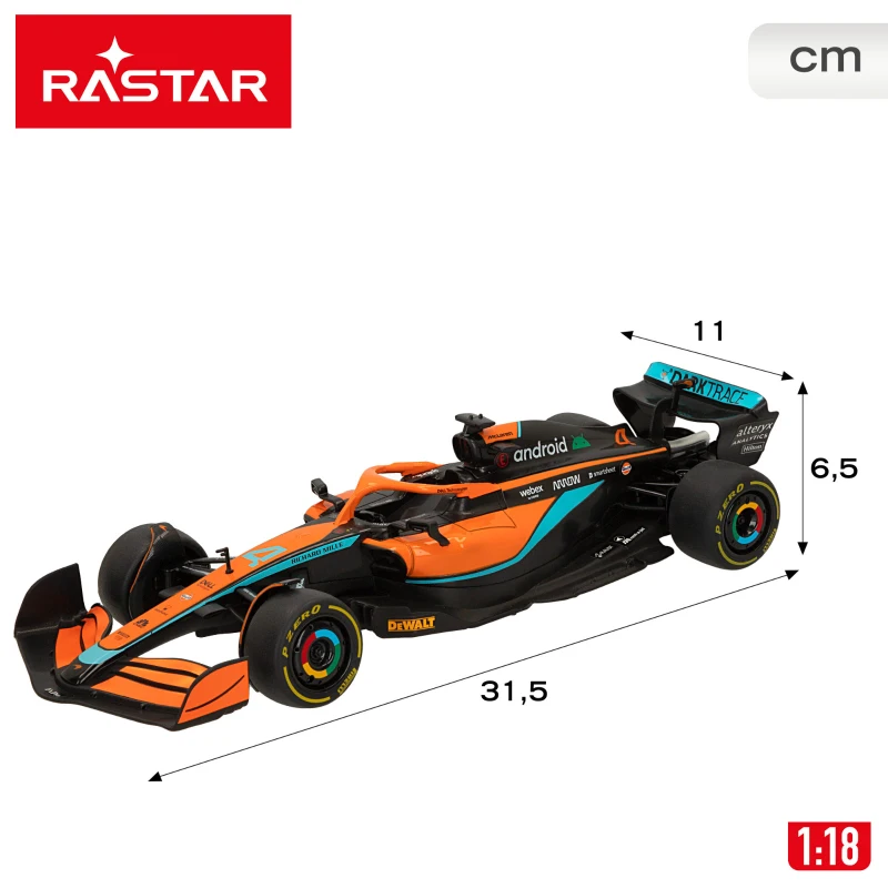 Coche Teledirigido F1 Escala 1:18, 38x16,5x14,5 Cm, Naranja