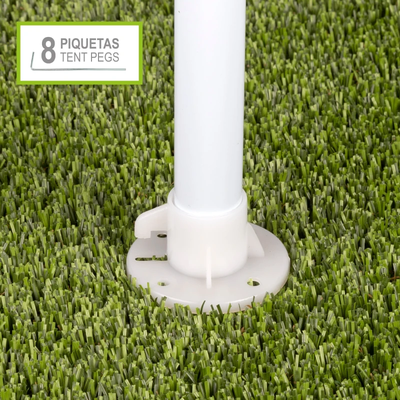 Cenador Desmontable Aktive Estructura Acero Lona 160 Gr/m2, 300x300x250 Cm, Crema