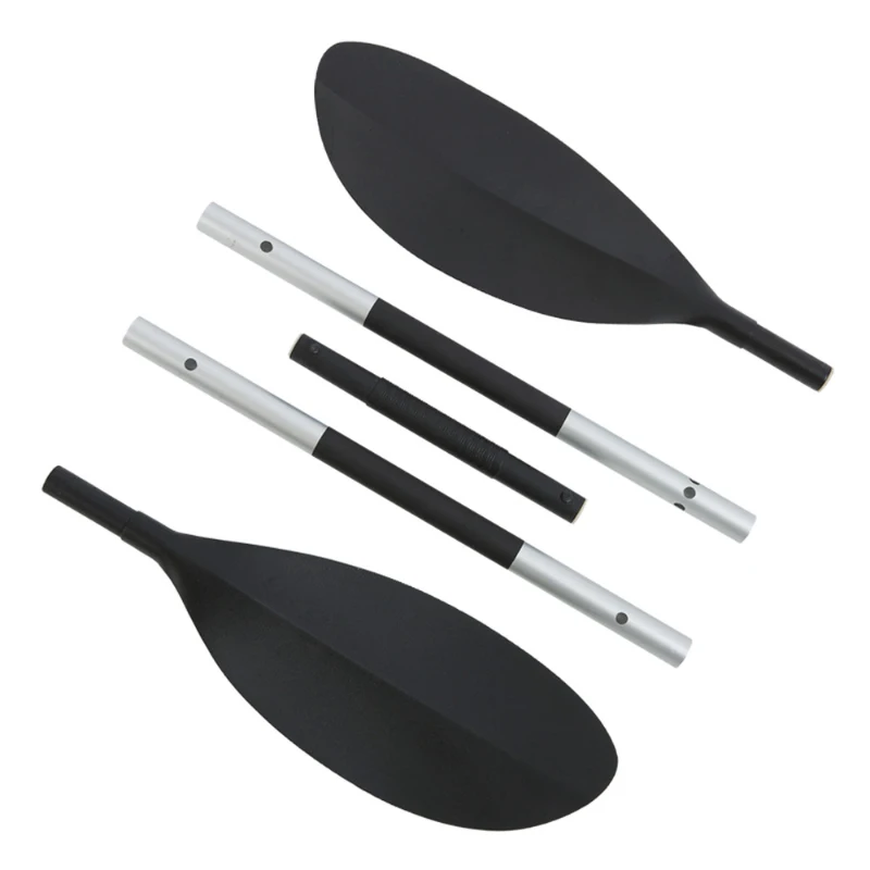 Remo Kayak Desmontable 5 Partes Aluminio y Palas de PVC, 218 Cm, Negro