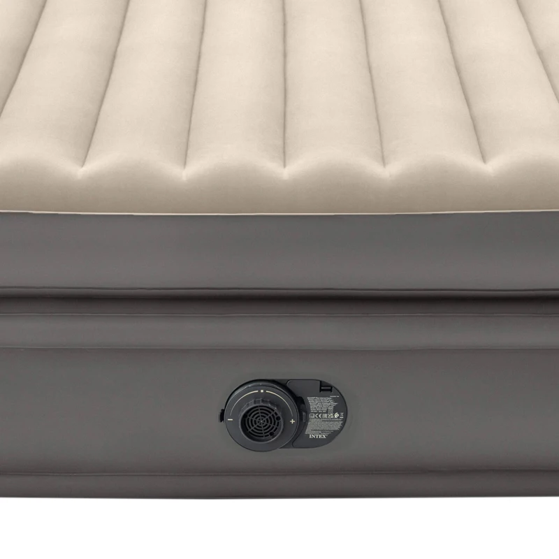 Colchón Hinchable Doble Prime Comfort Elevated con Hinchador Eléctrico, 152x203x51 Cm, Gris