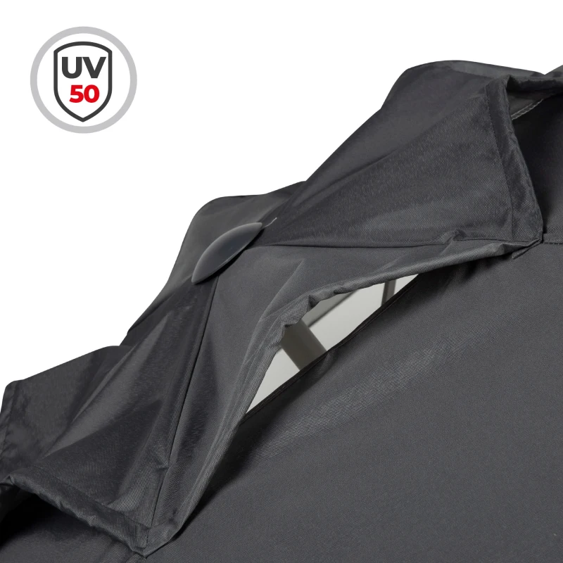 Sombrilla de Jardín Hexagonal Inclinable con Protección UV50, 230 Cm, Antracita