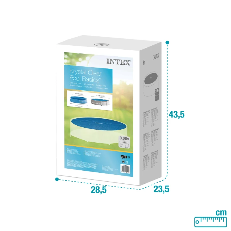 Cobertor Solar Intex Compatible con Piscinas Easy Set/Metal Frame, Ø290 Cm, Azul
