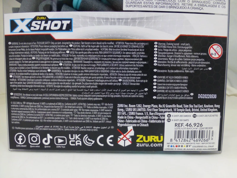 Dardos de Gomaespuma X-Shot Pack 200 Unidades, 16,5x9,5x24,5 Cm, Multicolor