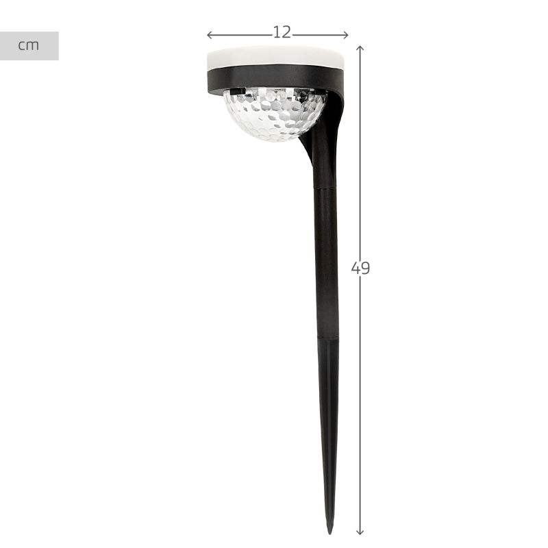 Pack 2 Focos Solares LED Doble Luz Cálida, Ø12x49 Cm, Negro y Blanco