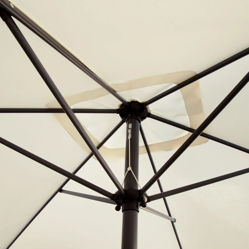 Parasol Balcón Rectangular con Mástil de Aluminio y Manivela, 200x120x240 Cm, Crema