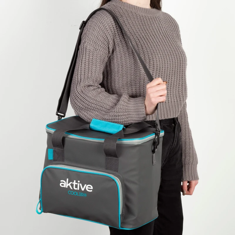 Nevera Portátil Blanda 20 Litros Aktive, 32x23x28 Cm, Gris
