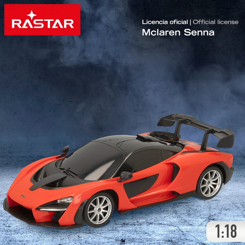 Coche Radiocontrol McLaren Senna 1:18, Mando 2,4 GHz, 38x16,5x14,5 Cm, Naranja