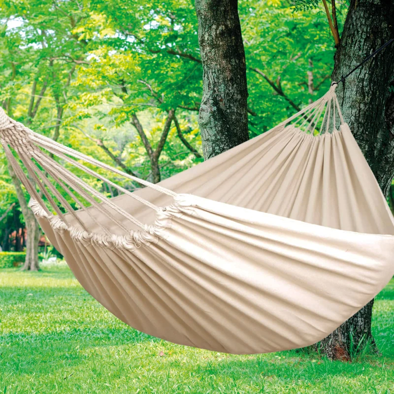 Hamaca Colgante Ultrarresistente Algodón 300 G/m2, 312x150x23 Cm, Beige