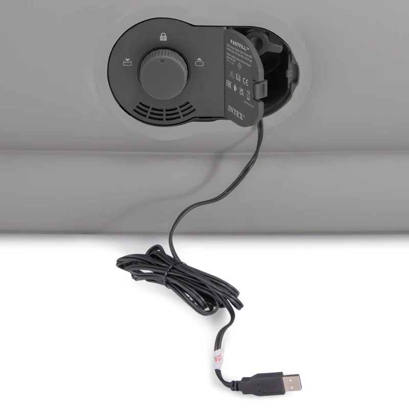 Colchón Hinchable Doble Dura-Beam® Prestige Mid-Rise con Bomba USB Incorporada, 152x203x30 Cm, Gris