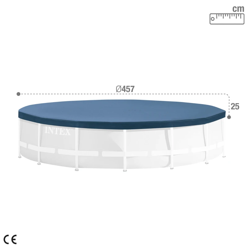 Cobertor Piscina Circular Intex para Metal y Prisma Frame, 457x457x25 Cm, Azul Marino