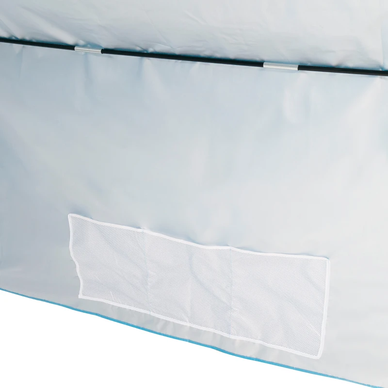 Toldo Playa Plegable 2 Personas Protección UV, 360x120x150 Cm, Azul