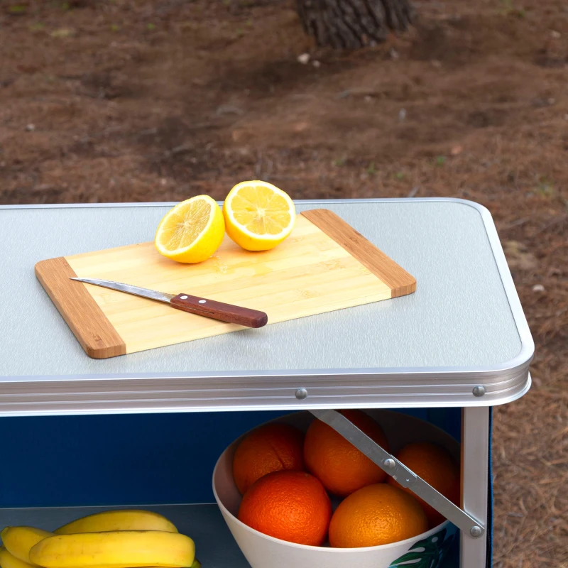 Armario Camping Plegable con Estructura de Aluminio, 110x38x88 Cm, Gris