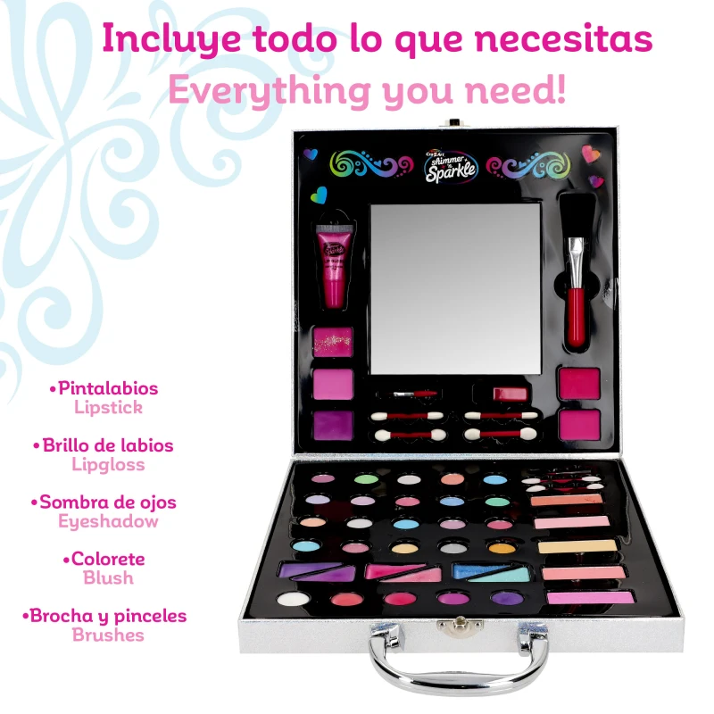 Maletín de Maquillaje Infantil Shimmer 'N Sparkle, 25,5x5x27,5 Cm, Rosa