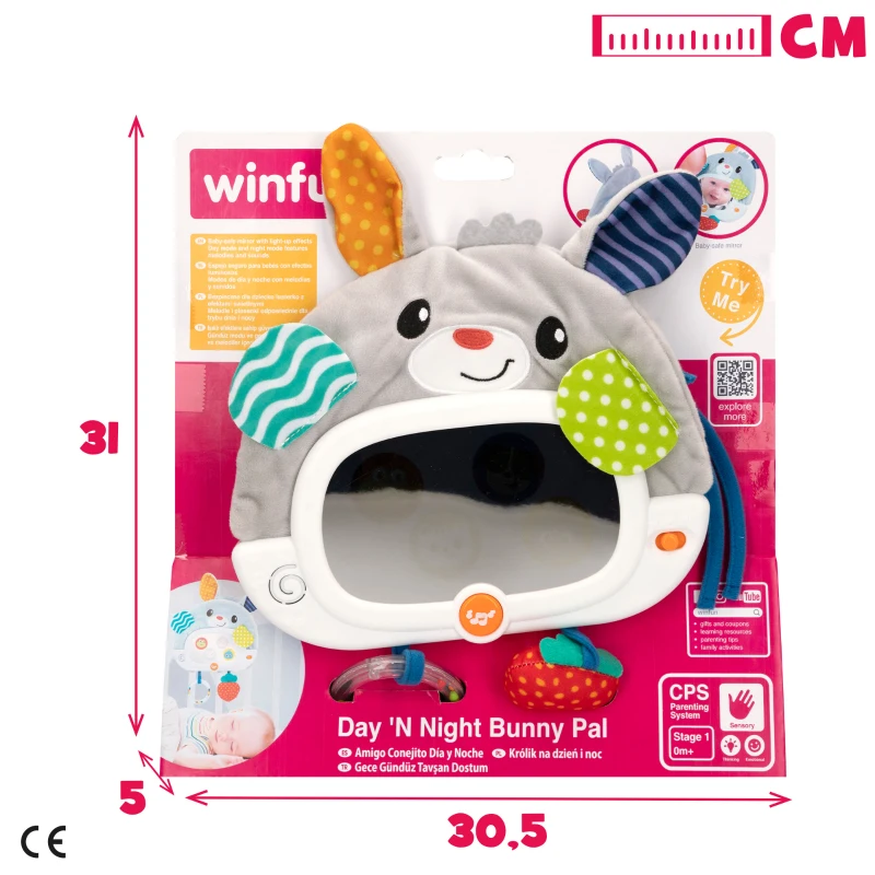 Espejo Interactivo para Cuna con Luz y Sonido, 25x2,5x35 Cm, Multicolor