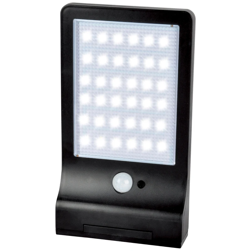 Foco Solar Exterior Aktive con Sensor de Movimiento 36 LED 300 Lúmenes, 11x3x19 Cm, Negro
