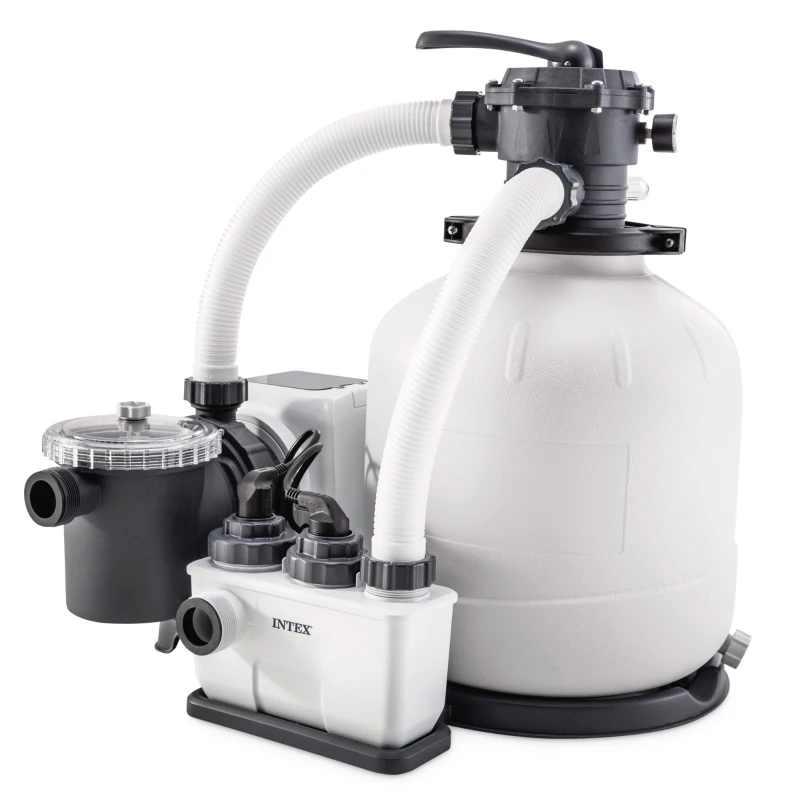 Sistema Combinado Depuradora Arena y Clorador Salino Intex, 56.800 L, 70x49x63 Cm, Blanco