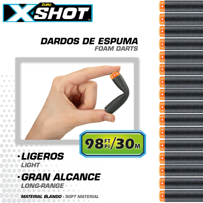 Pistola Dardos X-Shot Lock Blaster Bloqueo QR Cañón 8 Dardos, 60x6,5x29 Cm, Multicolor