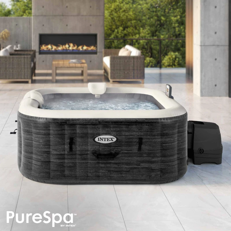 Spa Hinchable para 4 Personas Greystone Deluxe 175x175x71 Cm, Gris