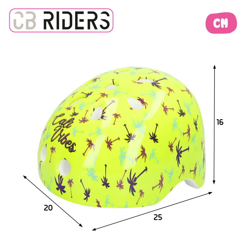 Casco Infantil Ajustable CB Riders con Rueda Trasera y Cierre Regulable, 20x16x35 Cm, Amarillo Neón
