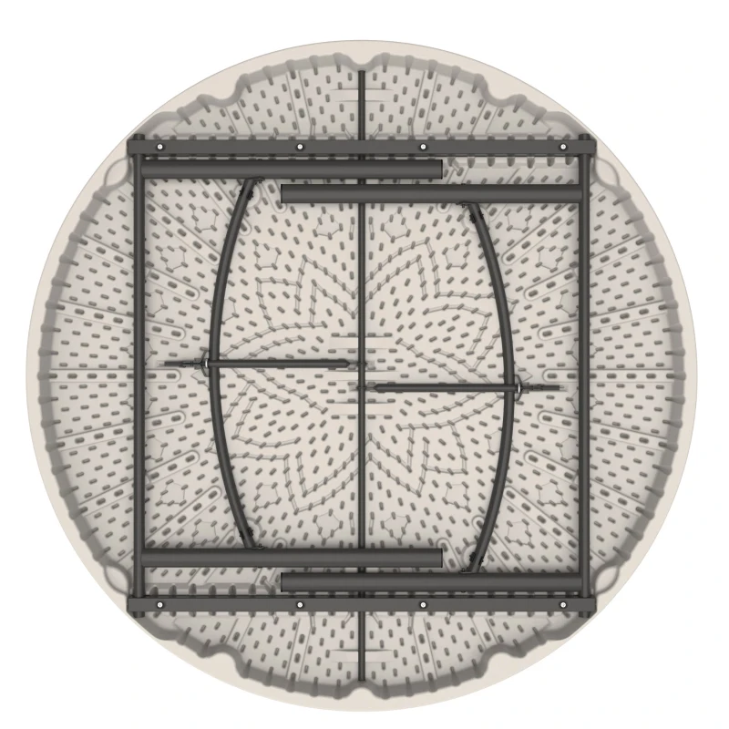 Mesa Redonda Plegable con Tablero de Polietileno de Alta Densidad, 152x152x74 Cm, Blanca