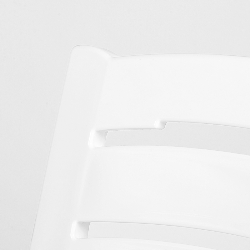 Silla de Playa Plegable Baja de Plástico, 34x50x65 Cm, Blanco