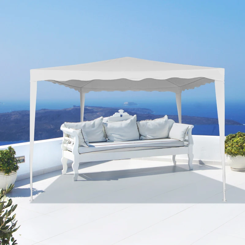 Cenador Desmontable Estructura Acero Lona 160 Gr/m2, 300x300x250 Cm, Blanco