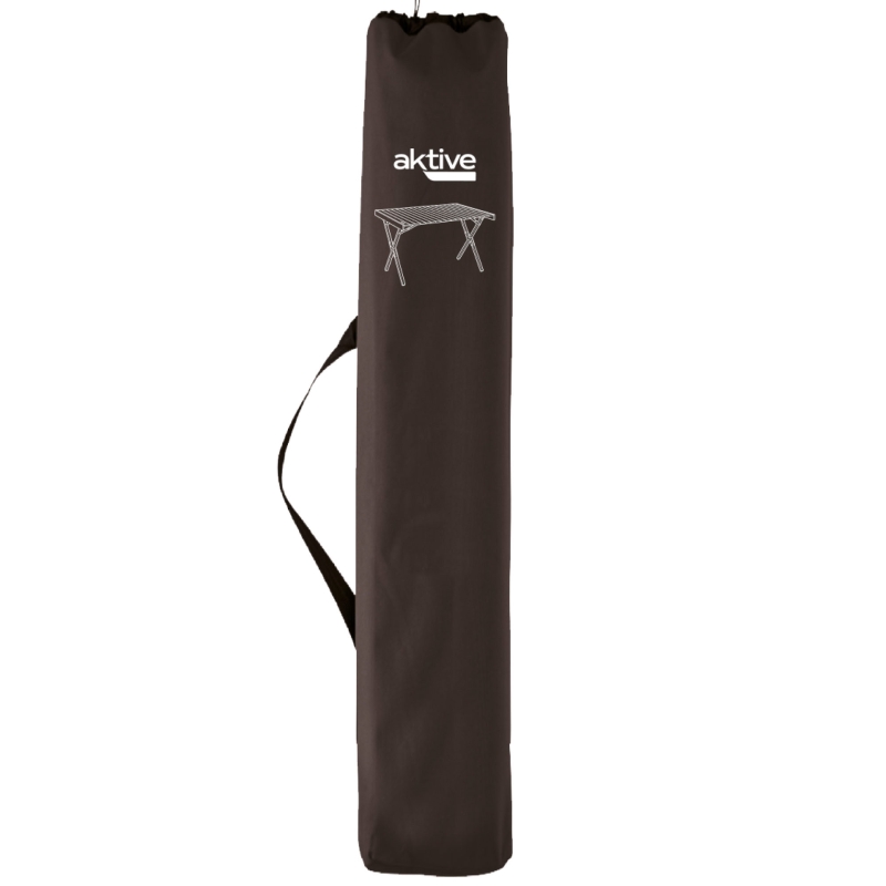 Mesa Plegable Camping Aluminio Antideslizante Desmontable, 20x14x107 Cm, Plateado