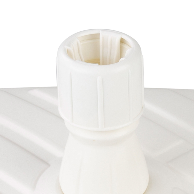 Base para Sombrilla Cuadrada con Rosca Ajustable para Mástil 33-48 Mm, 56x56x40 Cm, Blanco
