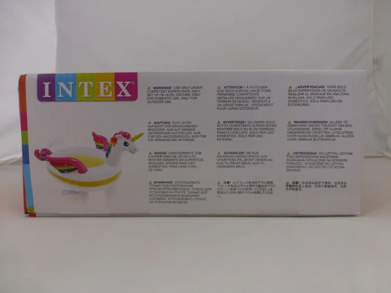 Piscina Hinchable Infantil Unicornio con Pulverizador y Tapón, 193x272x104 Cm, Multicolor
