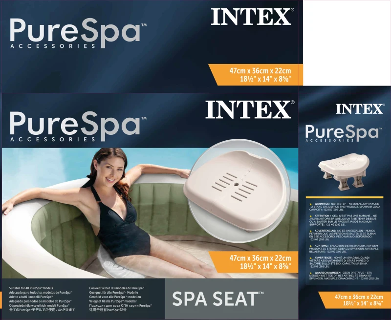 Asiento Spa Regulable en 2 Alturas y Antideslizante, 47x36x22 Cm, Crema