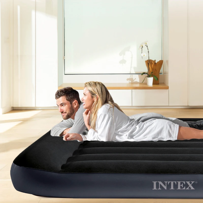 Colchón Hinchable Doble INTEX Dura-Beam Pillow Rest Classic, 137x191x25 Cm, Azul