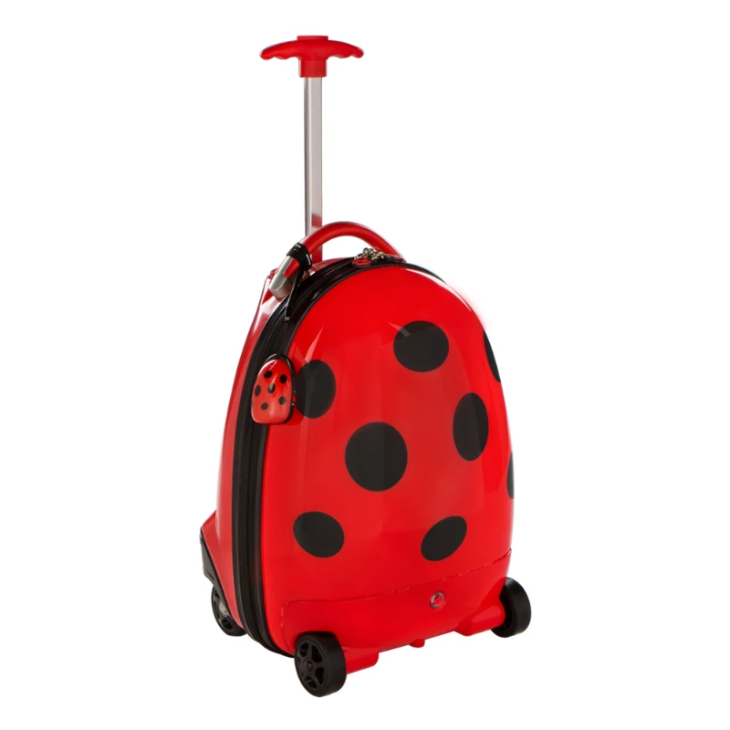 Maleta Trolley Infantil Teledirigida 31x25x42 Cm, Rojo con Lunares Negros