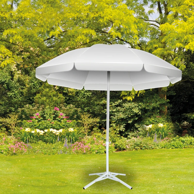 Pie de Sombrilla 4 Patas Regulable 25-32 Mm, 67x67x60 Cm, Blanco