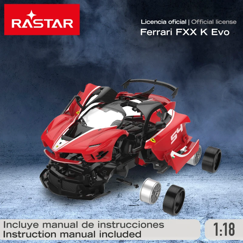 Coche Radiocontrol Licencia Ferrari FXX K Evo Escala 1:18, 27x11x7 Cm, Rojo