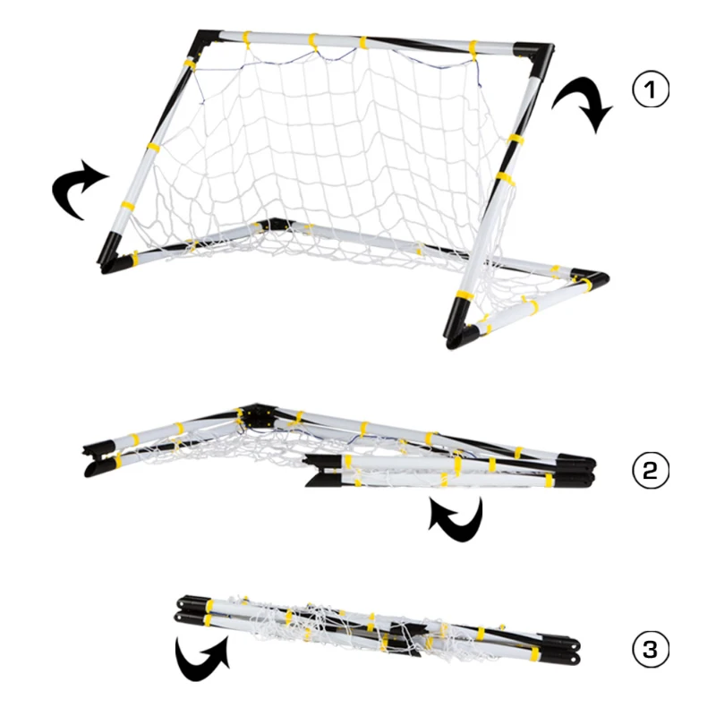 Portería de Fútbol Plegable con Accesorios, 90x59x59 Cm, Blanco