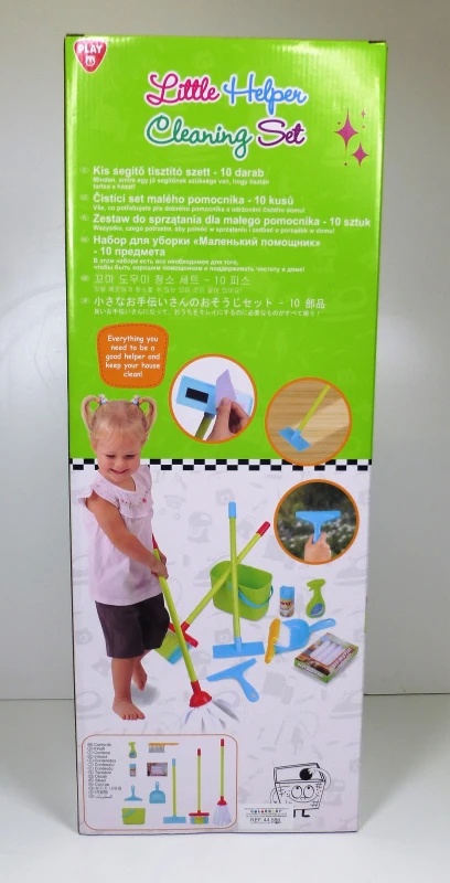 Set de Limpieza Infantil con 10 Accesorios, 25x10x66 Cm, Verde