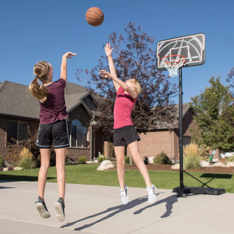 Canasta de Baloncesto Ultrarresistente Altura Regulable 229-305 Cm, Negro